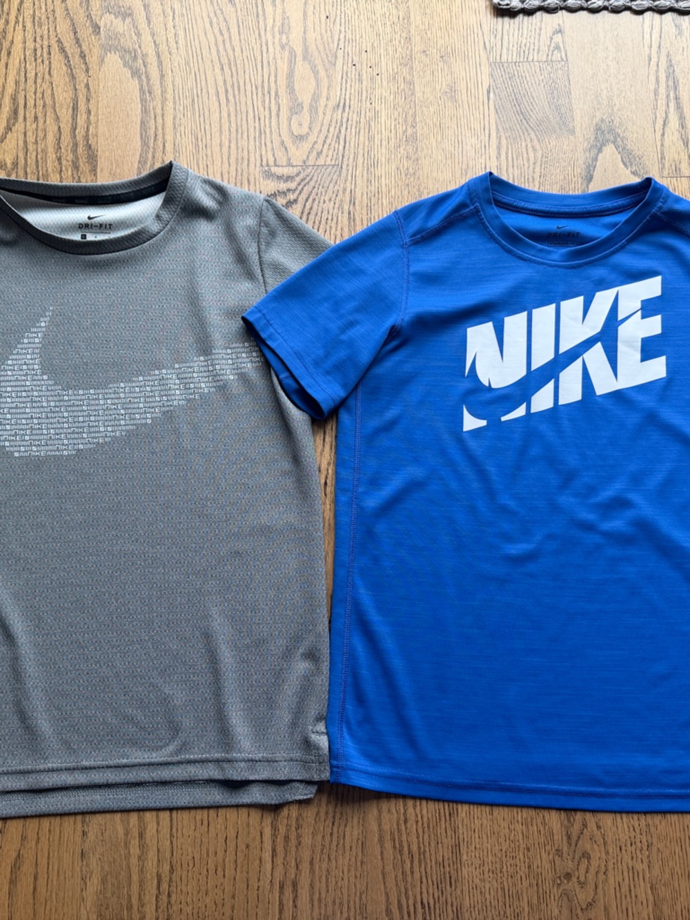 Lot of 2 NIKE Kids Short Sleeve DRI-FIT  Tees - Royal Blue & Gray size L